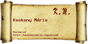 Keskeny Mária névjegykártya